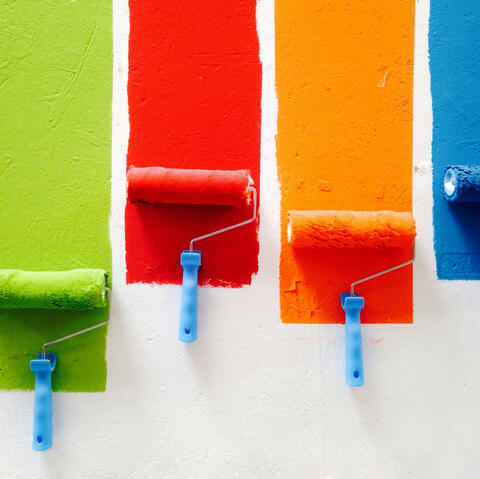 An image of paint mixing, which is one of the products we supply.
